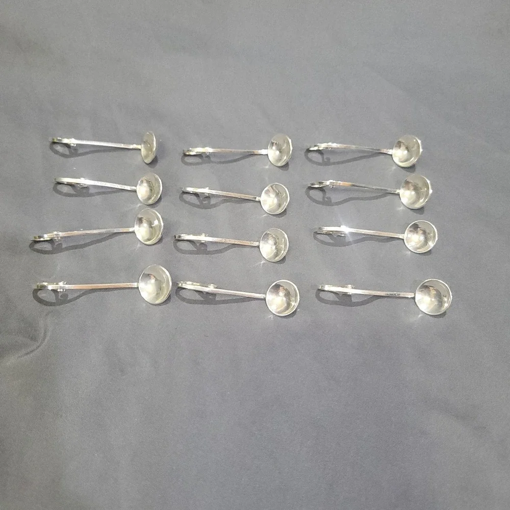 Vintage Set Of 12 Sterling Silver Salt Or Mustard Spoons Condiments